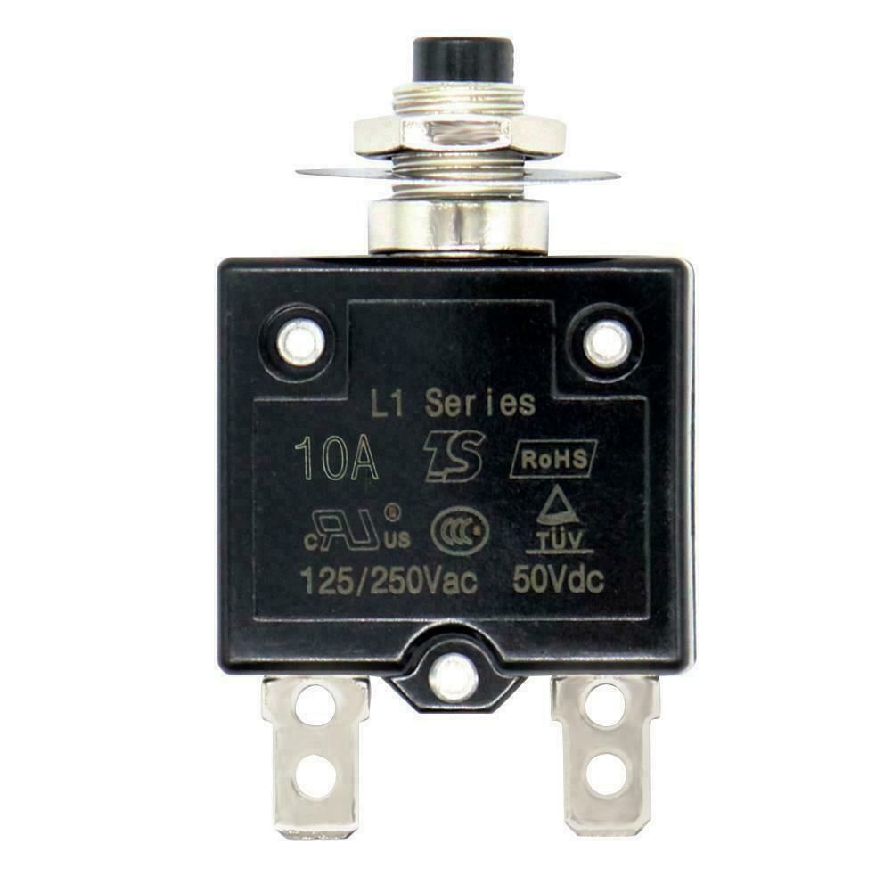 Thermal Circuit Breakers 12-50V DC 125-250V Volt AC Overload Protection Push Button Thermal Cutout Switch Terminal Accessories