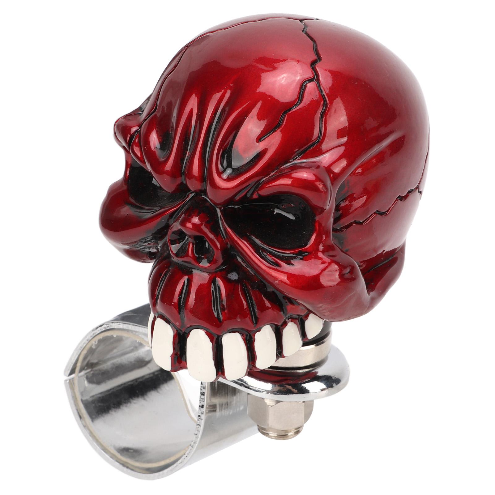 Ручка-спиннер на руль, форма черепа, универсальная ручка усиления для автомобилей, грузовиков, тракторов, лодок, красная красный