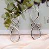 Vintage Metal Knitted Dangle Earrings for Women Personalized Fashion Distorted Irregular Geometry Drop Earrings Punk Zircon