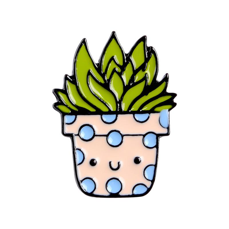 Cactus Boules de Cactus Plante Grasse Broche Émail Dessin Animé Femmes Hommes Vestes en Jean Pins de Reversettes Badges de Sac à Dos Mode Enfant Bijoux yellow