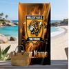 Asciugamano da Spiaggia Personalizzato Stampato Hull City Logo Calcio Supporto Nome Personalizzato Testo Asciugamano Assorbente Per Sport Viaggio Regalo Speciale