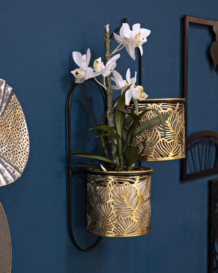 Nástěnný držák na vázu dvojitý Hong cm 27x14x48