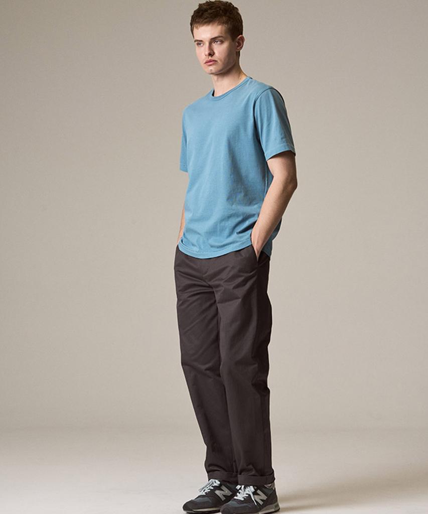 Laijeuaenbillou [Authentic] Authentic Supima 302 Loose Tapered Chino Pants British Khaki