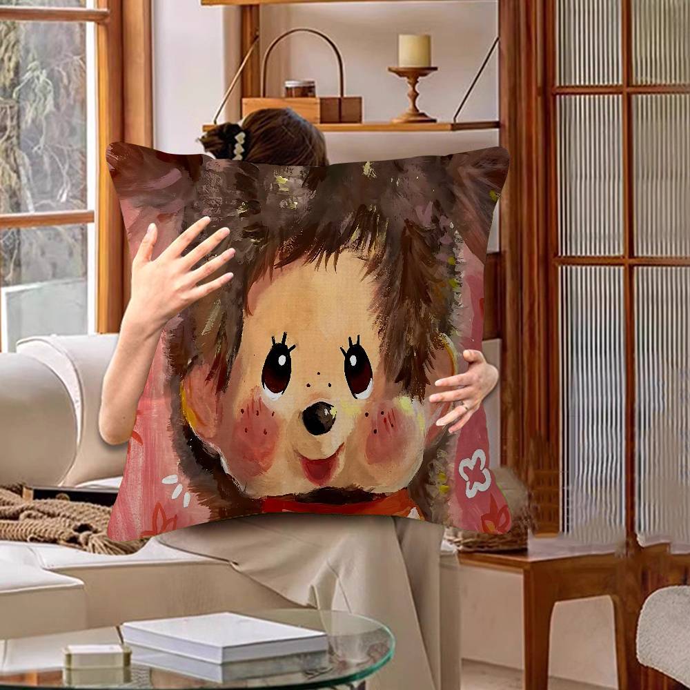 Anime M-Monchhichi Personalizovaný povlak na polštář Dětský pokoj Divoká párty Dekorace Povlak na polštář Dětské narozeniny Sprchový dárek