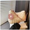 Bubble Flower Portable Cylinder Bag Women's New Japanese and Korean Girls One Shoulder Hand Carry Bento Bag Contrasting Color Design