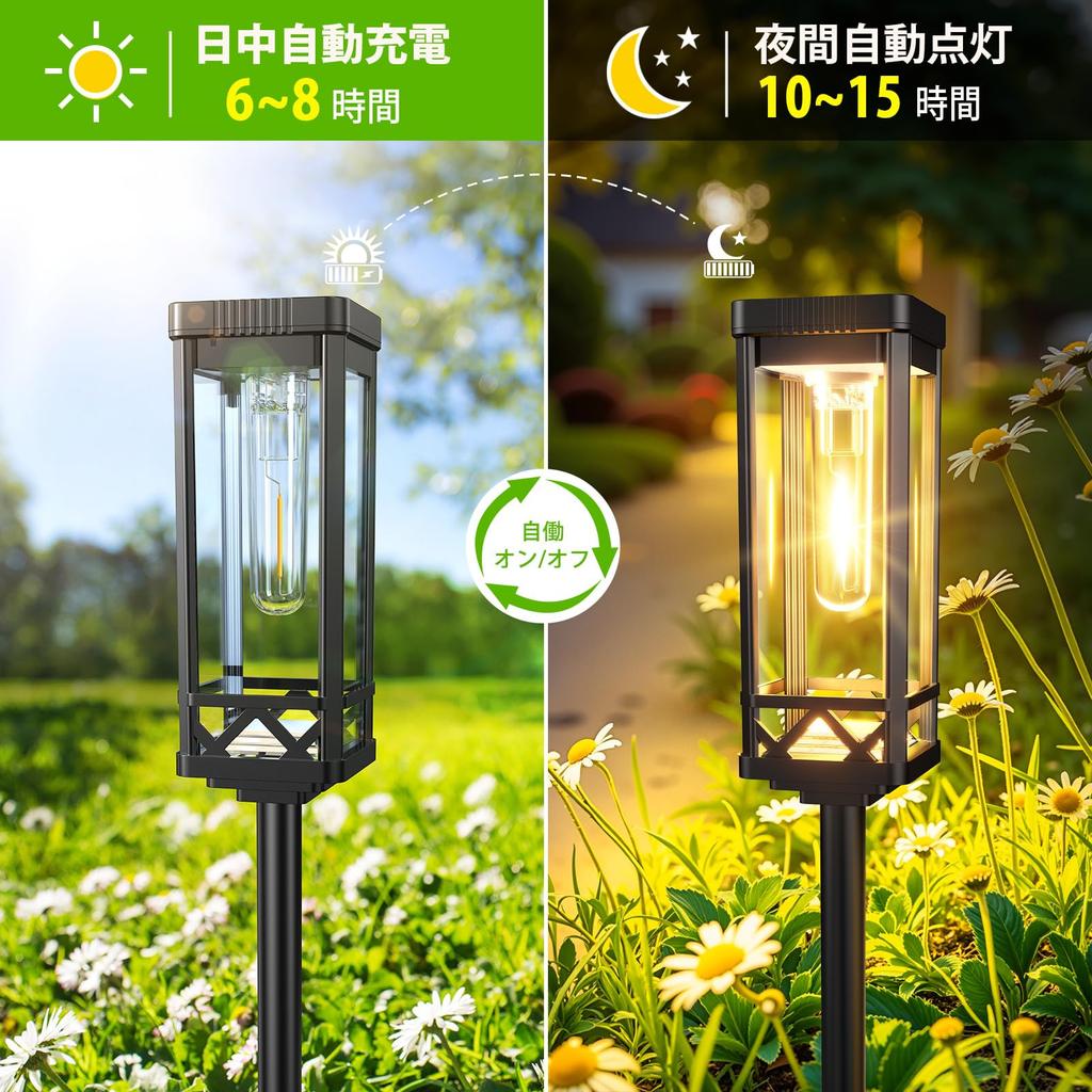 PUAIDA Outdoor Waterproof Solar Garden Lights with Retro Design IP65 High Warm White Auto Run Recessed Suitable for Parking Flower and Stylish