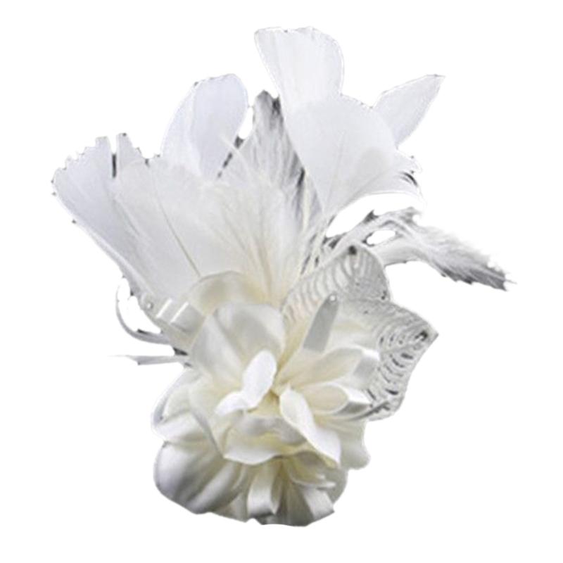Punk Feather Flower Hair Hoop Women Prom Party Brooch Carnivals Hair Supplies