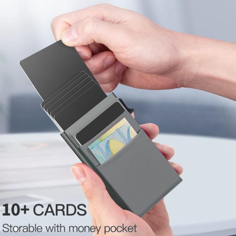 ארנק דק לגברים חוסם RFID מחזיק כרטיסי אשראי חכם קופץ נרתיק לכסף קטן קומפקטי מחזיק תעודת זהות ובנק ארנק נשים