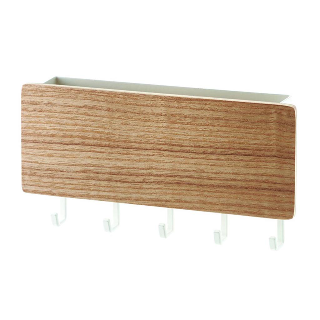Hallway Wall Holder Wooden Punch Multifunctional Key Holder for Bag Hat Scarf