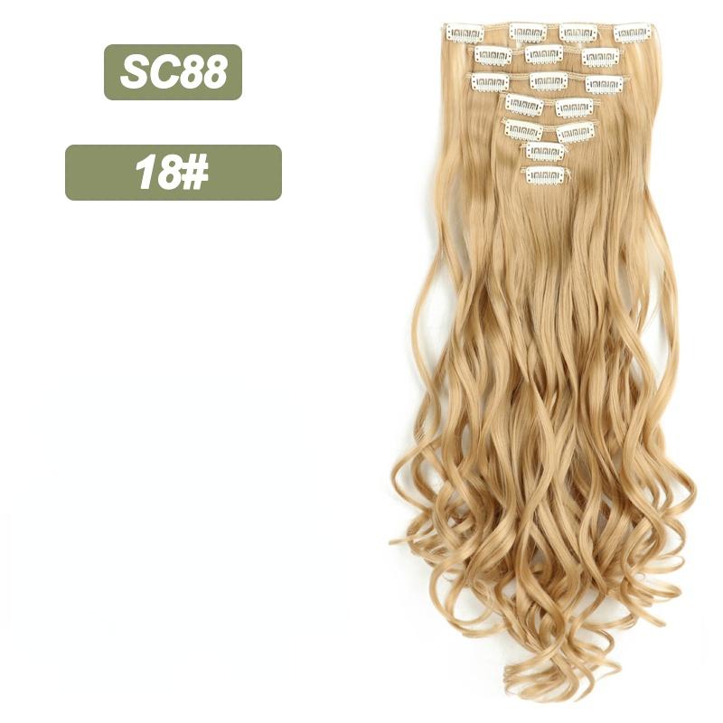 MISSQUEEN Long Wavy Ombre Hair Extensions 16 Hairpins Clipped In The Hair Extensions To Synthesize A Heat Resistant Thick Wig