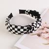 Simple Checkered Hairband Makeup Washing Solid Hair High Forehead Headband  Versatile Commute Hair Accessory for Women