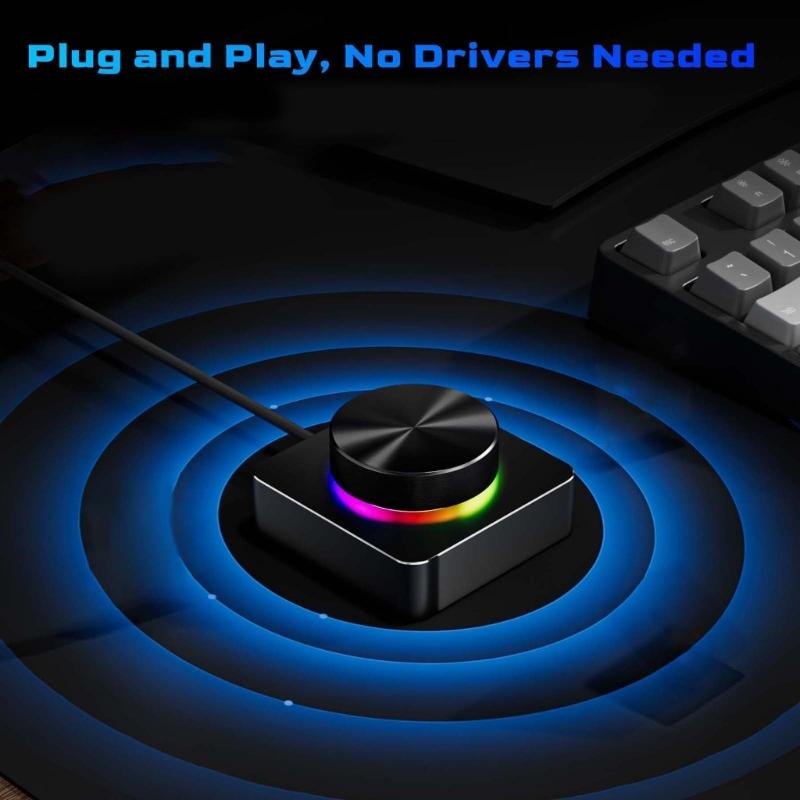Multifunction Color Illuminating USB Sound Knob Adjustment Quiet Playback Control Wide Compatibility