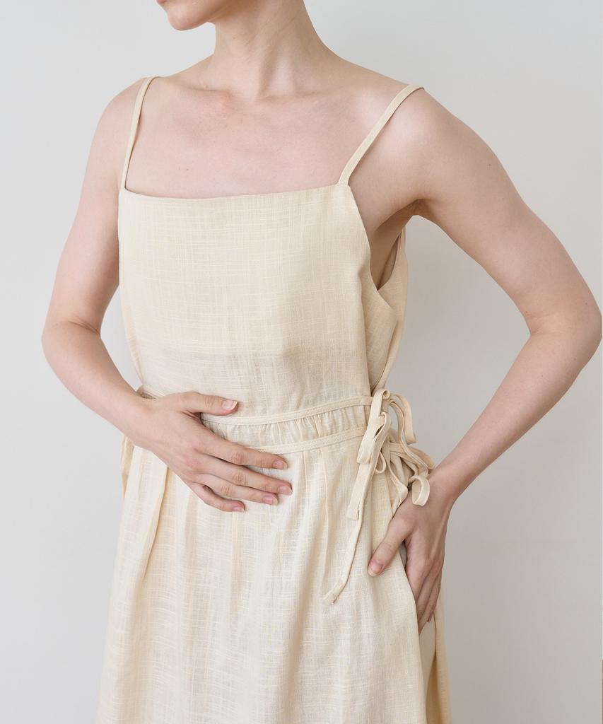 Bye Bye Seop String Slip Dress Beige [T42]