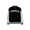MLB New York Yankees Color Block Stand Collar Drop Shoulder Loose American Vintage Casual Jacket Unisex Jacket Black 3AJPV0634-50BKL
