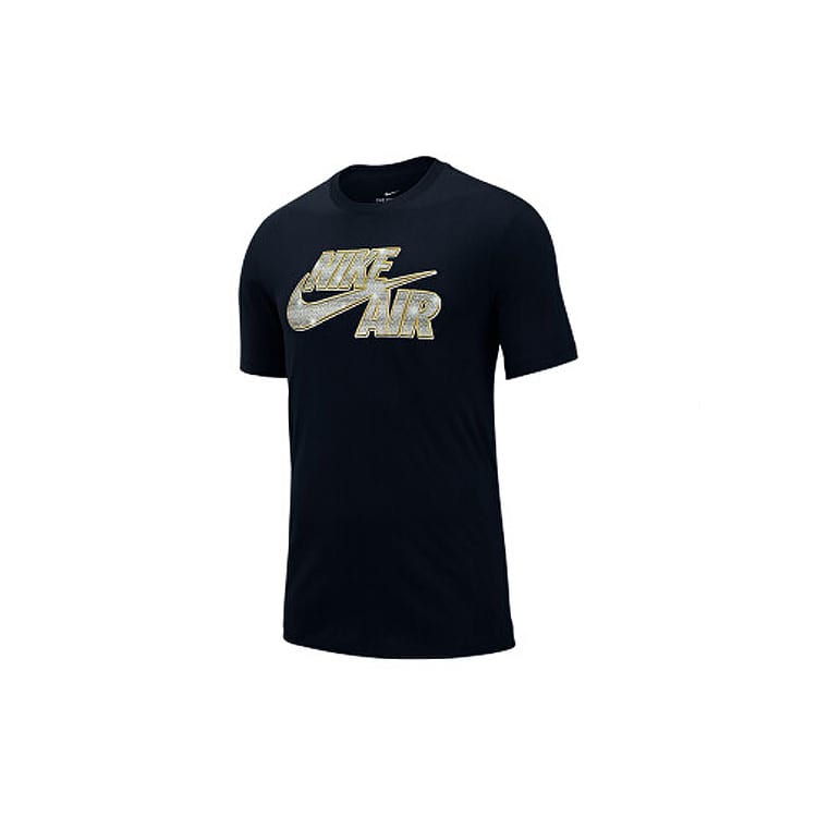 Nike T Shirts Men's Black Crew Neck Moderate Straight Fit BQ0691-010
