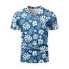 Herenmode T-shirt met V-hals en korte mouwen en print