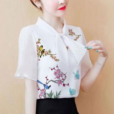 Îmbrăcăminte nouă pentru femei de vară, de lux, imprimare la modă, slim fit, respirabil, ocazional, cămașă largi pentru femei, versatilă, cu mânecă scurtă.