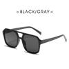 "Trendy Retro Double Beam Ocean Lens Sunglasses with Large Frame"