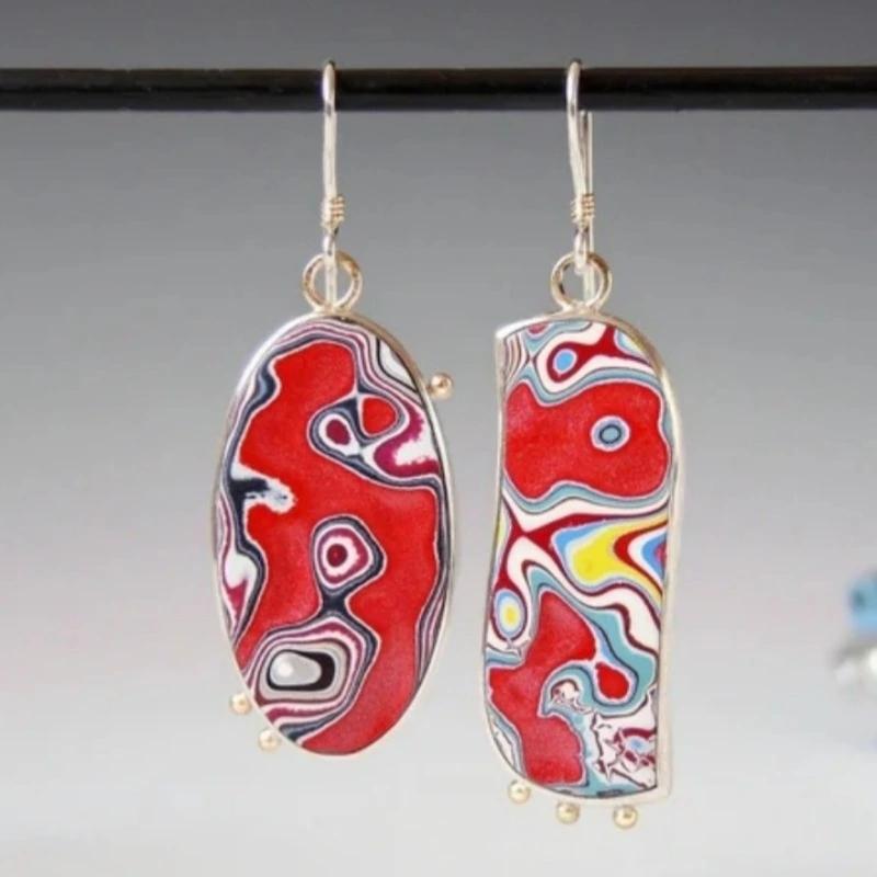 Bohemian Style Geometric Graffiti Design Pendant Earrings for Women's  Creative Vacation Daily Jewelry Accessories Crafts