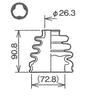 Speasy Split Drive Shaft Boots for Toyota 1 piece RAV4, etc., BAC-TA04R