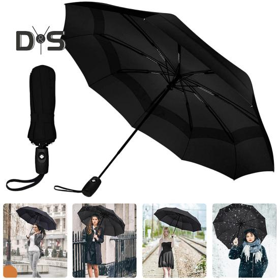 

Автоматический зонт с защитой от ультрафиолета, 10 спиц, портативный солнцезащитный зонт, водонепроницаемый, ветрозащитный, легкий, складывающийся втрое, зонт от солнца и дождя синий