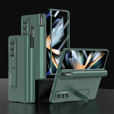 Für Samsung Galaxy Z Fold 4 5g Fall Magnetische Stift Halter Scharnier Bildschirm Glas Abdeckung Für Z Fold 4 All-Inclusive Hard Case (Kein S Pen )