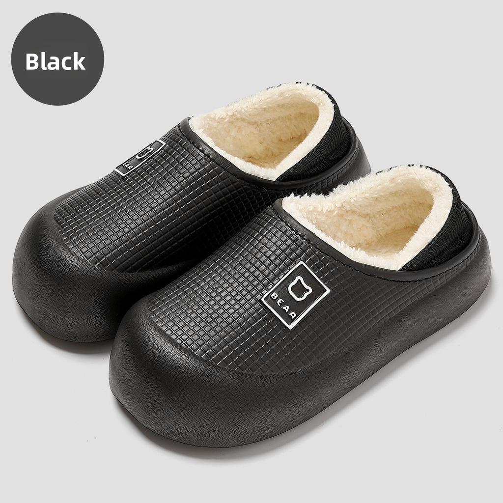 Waterproof Cotton Slippers for Women, Autumn and Winter Bags, Cotton Slippers, Winter Indoor Use, Anti Slip and Warm Thick Soled Cotton Shoes