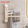 Modern Minimalist Plastic Rotating Towel Rack With Suction Cups For Bathroom Organization