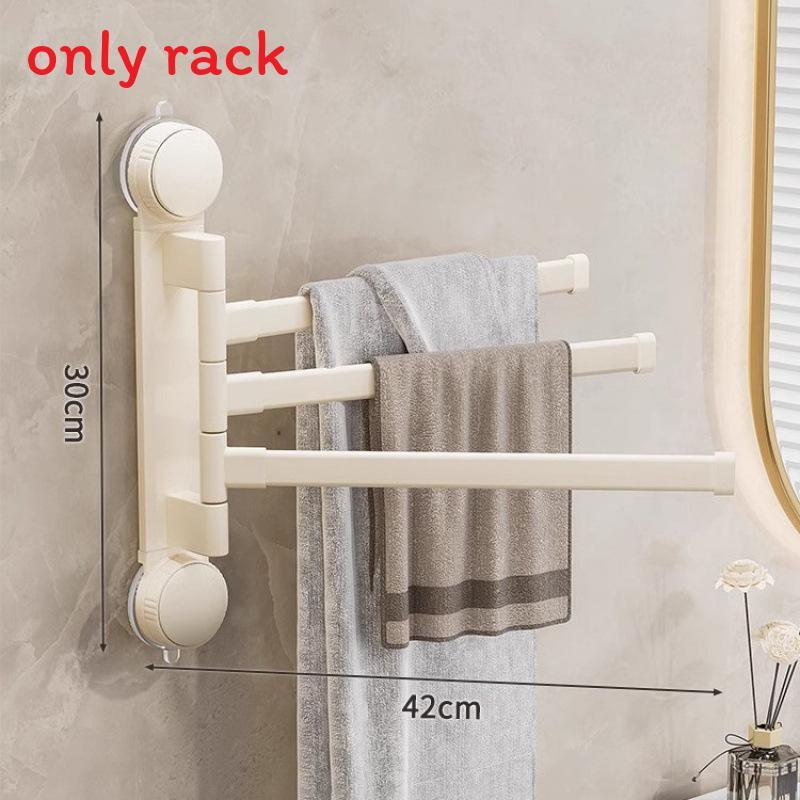 Modern Minimalist Plastic Rotating Towel Rack With Suction Cups For Bathroom Organization