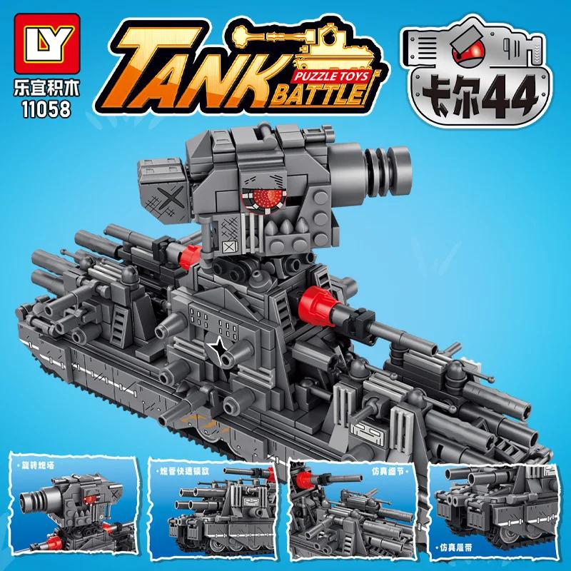 Technology Military Tank Model Building Blocks Toy Set Creative MOC KV44/99 Tanks Ornament Vehicle Bricks Toy for Boy Gifts
