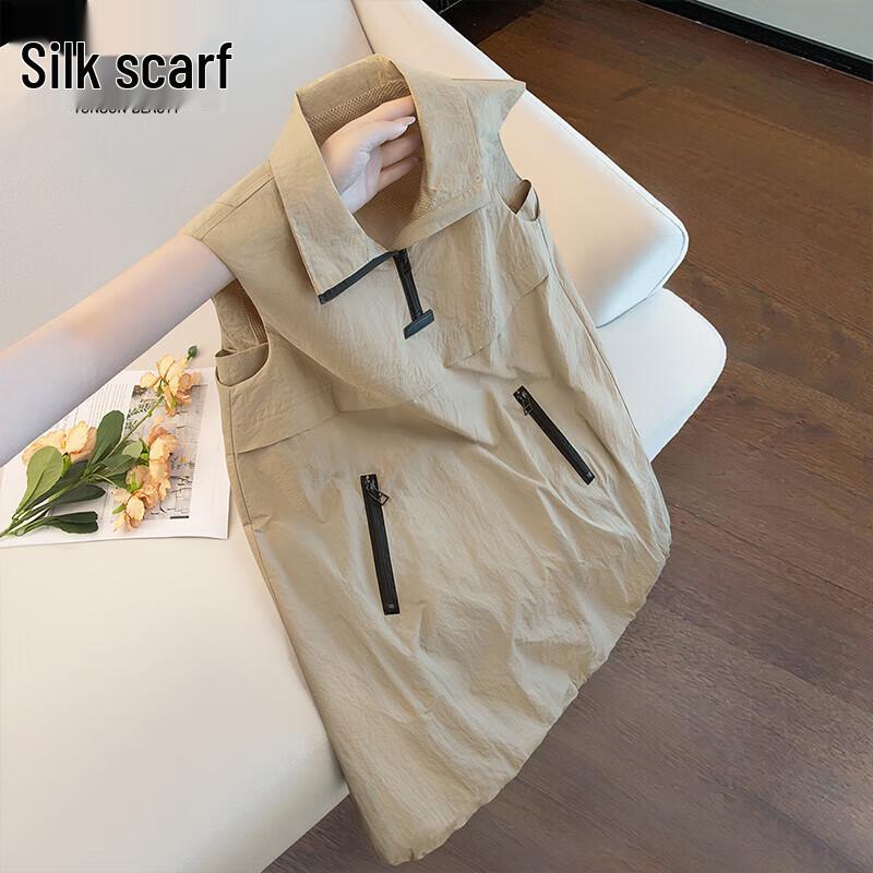 Women s Lapel Sleeveless A-Line Workwear Dress XL