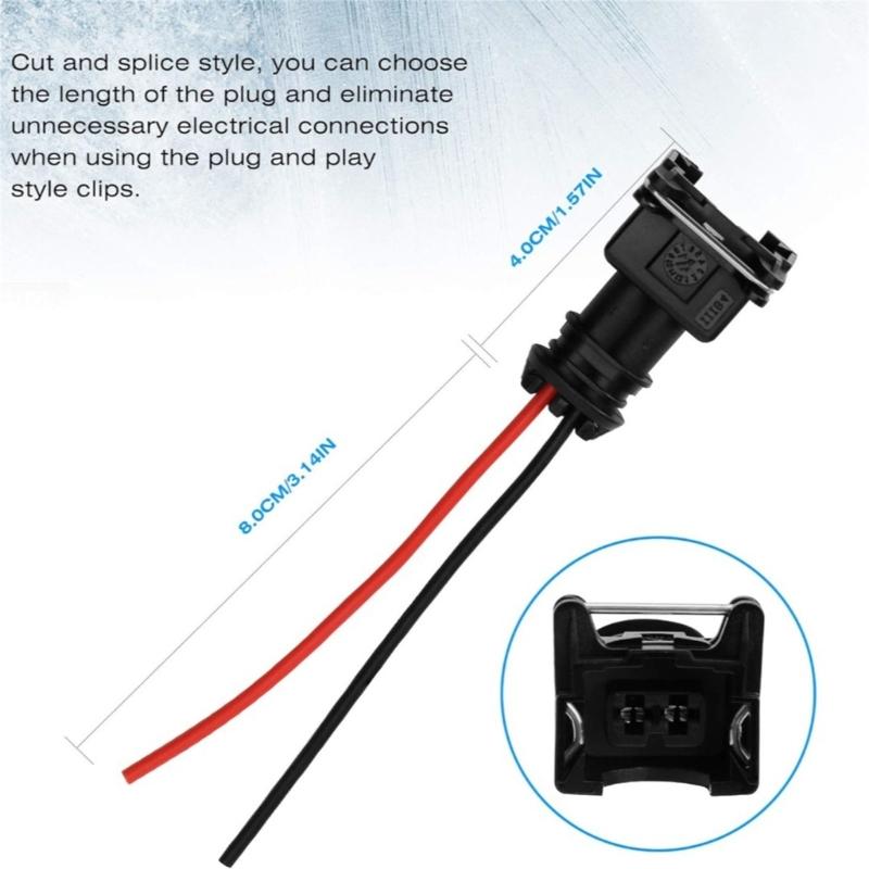 8PCS Automotive EV1 Wiring Harness Connector Corrosion Resistant OBD1 Fuel Injectors Plugs Quick Fixing for  