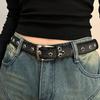 Star Hollowed Pin Buckle Retro Jeans Belt Korean Style Denim Belt Clothing Accessories