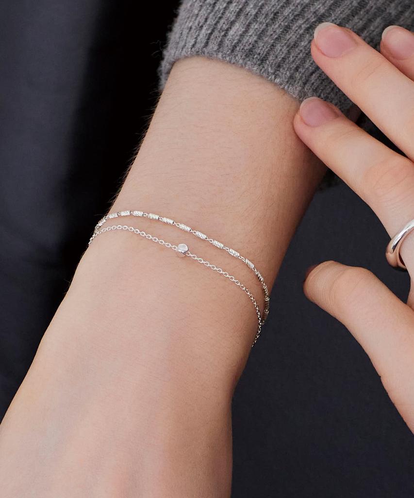 Dmoment (925 Silver) Serene Layered Silver Bracelet