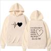 2025 Women New Heartbeat Printed Hoodie Autumn Winter Casual Loose Fashion O-Neck Long Sleeve Tops Pullover Fleece Sweatshirts