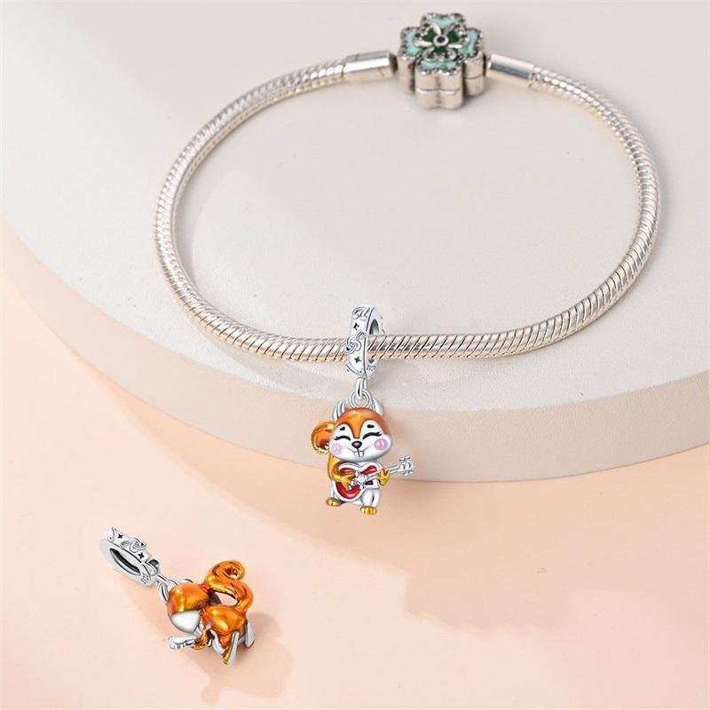 Autumn Harvest Series Copper Squirrel Maple Leaf Pumpkin Charms Pendants Fit Original Bracelets Diy Jewelry