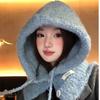 Korean Style Knitted Beanie Hat For Women Adjustable Bow Tie Lazy Style Winter Warm Soft Balaclava Hat Outddoor Windproof Bonnet