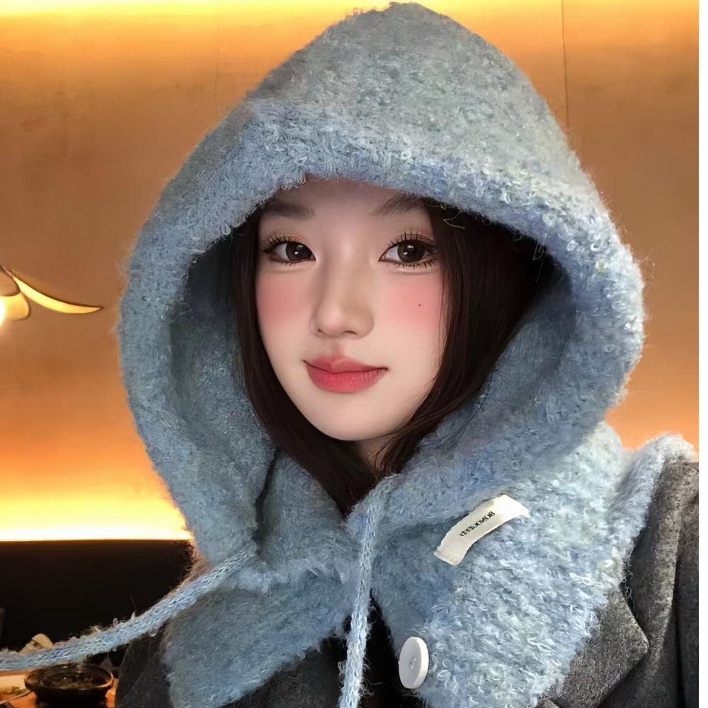 Korean Style Knitted Beanie Hat For Women Adjustable Bow Tie Lazy Style Winter Warm Soft Balaclava Hat Outddoor Windproof Bonnet