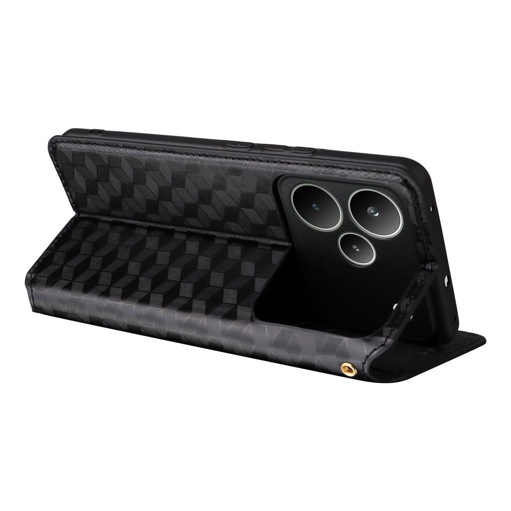 For Realme P4 Pro 5G Case Wallet Rhombus Imprinted Leather Phone Cover