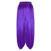 Women Belly Dance Pants Loose Fit Elastic Waistband Satin Bloomers Stage Performance Trousers