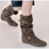 New Style Luxury Women's Fashion Pointed Cowboy Coarse Heel Stacked Boots New Style No Knee Large Barrel Giroud Women's Boots