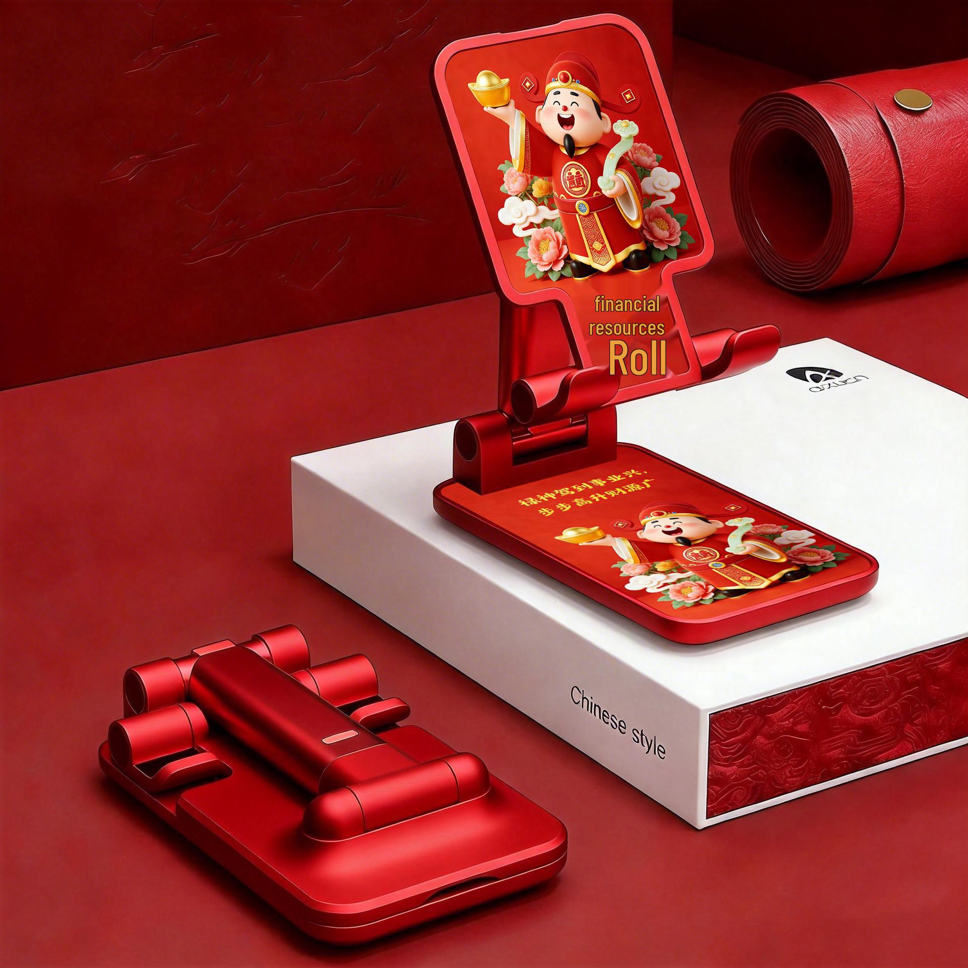 

Year of the Horse Telescopic Phone & Tablet Stand: Foldable Rolling Design for Home, Office, or Live Streaming