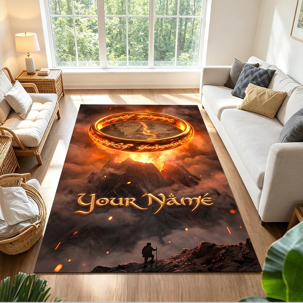 Lord Rings Customized Name Floor Rug Office Rug Suitable for Balcony Foyer Game Room Decorate room Anti-slip Rug Decorate Offices