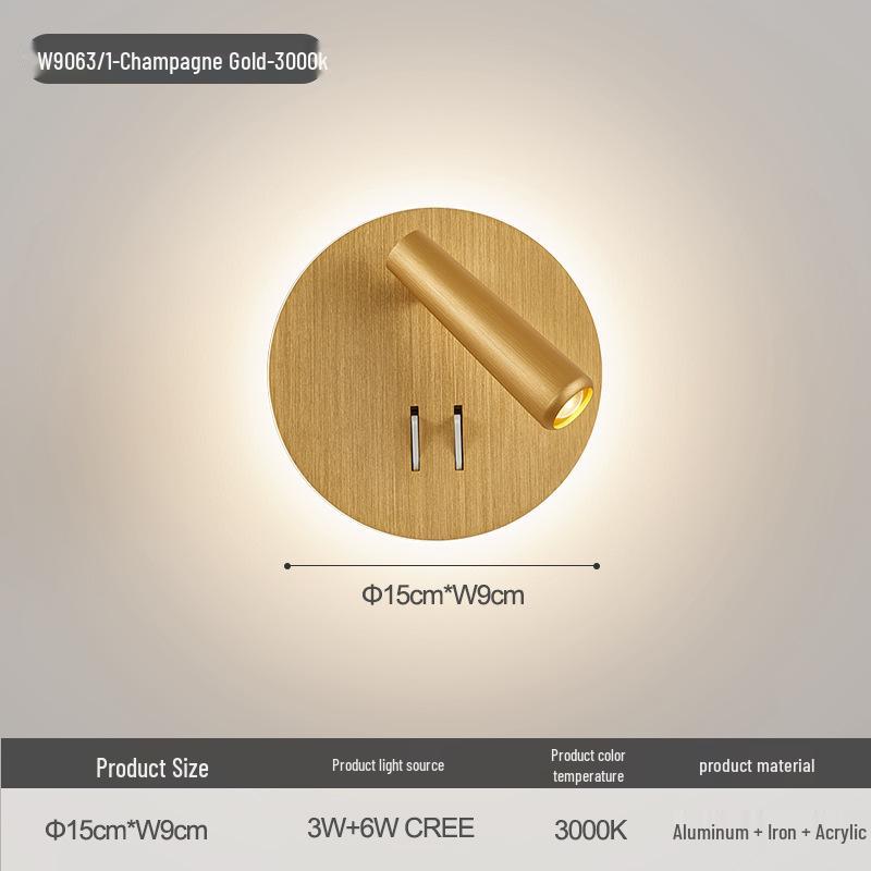 Rotatable Nordic Minimalist Wall Lamp - Eye-Protection Reading Light for Bedroom & Study