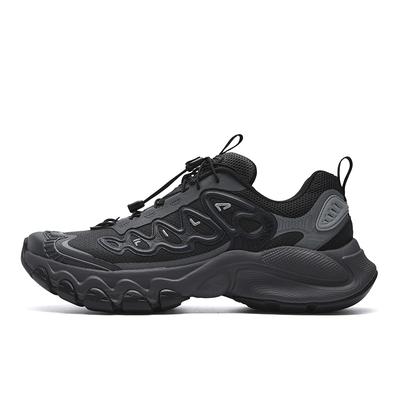 TRUFFLE Cushioning Abrasion Resistant Lightweight Low Top Chunky Sneakers Men's Black/Wild Dove Gray F12M621111FBW
