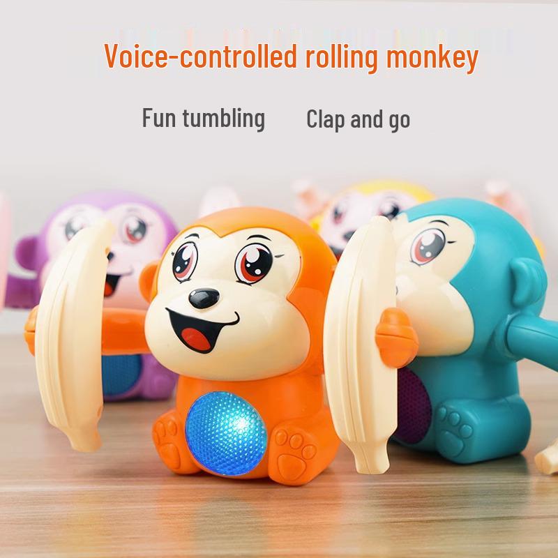 Electric Rolling Monkey Toy with Lights & Music for Early Childhood Education