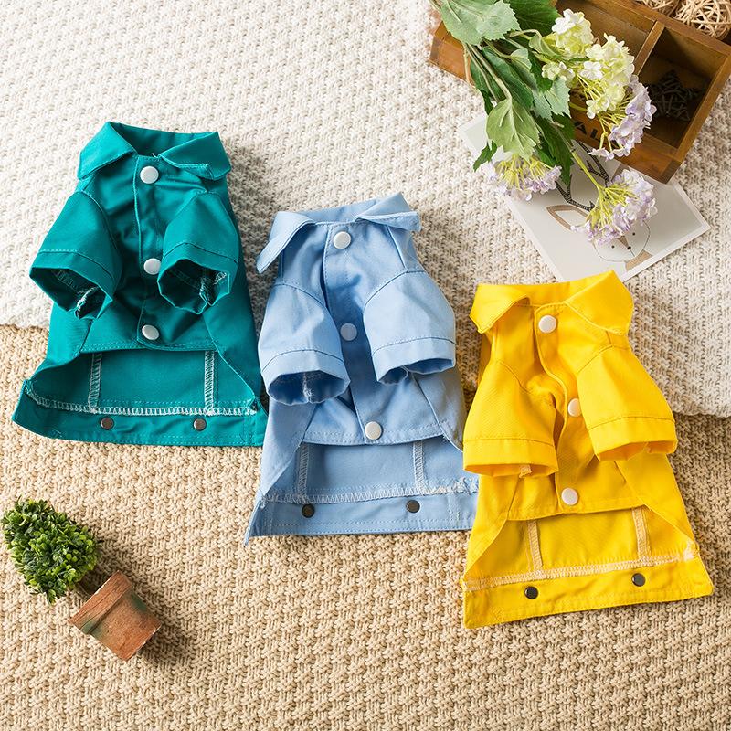 Pet Denim Jacket with Leash Holes Spring and Fall Lightweight Stylish Dog and Cat Clothes for Small Dogs Must-Have Pet Apparel