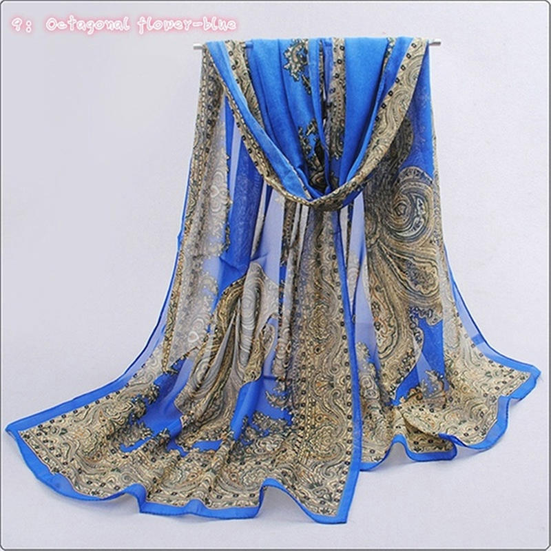 Bohemian Style Women Fashion Chiffon Print Scarf Autumn Summer Pattern Silk Scarves Beach Shawl