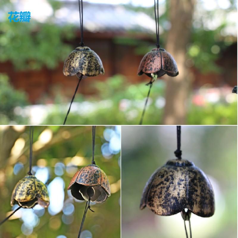 Japanese Style Cast Iron Wind Chime Decorative Hanging Ornament With Floral Home Interior