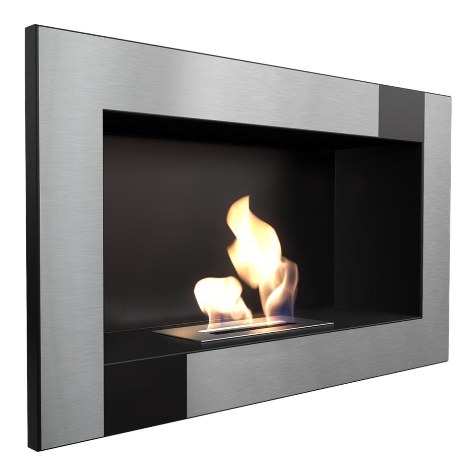 Wall Mounted Bioethanol Fireplace GOLF QUBE TÜV with Glazing